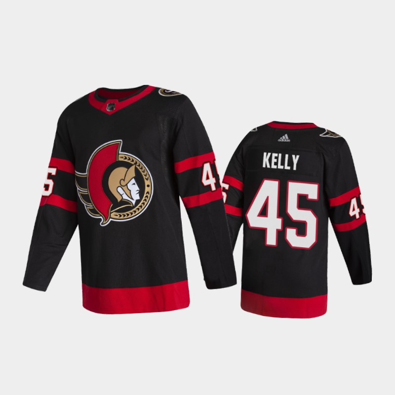 Men's Ottawa Senators #45 Parker Kelly Stitched adidas Home Black Player Jersey Men's Ottawa Senators #45 Parker Kelly Stitched adidas Home Black Player Jersey